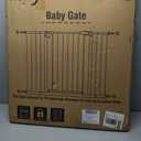 keny 29"-42.5" Baby Gate for Stairs, Auto Close Safety Dog Gate, Pressure Mounted Easy Walk Through Pet Gate for Doorways, Durable Stair Gate, 30" Tall, White