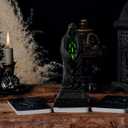 GonGoo Resin Gothic Decor Indoor, Light Up Ghosts of Gothic Room Decor, Cool Black Ghost Figure with The Cloak Grim Reaper, Suitable for Placing in The Home, with a Vintage and Fantasy Home Decor