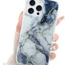 Fiyart Designed for iPhone 16 Pro Case Marble Pattern Compatible with MagSafe Wireless Charging,Cute Anti-Scratch Phone Cover for Women Girls 6.3"- Grey White