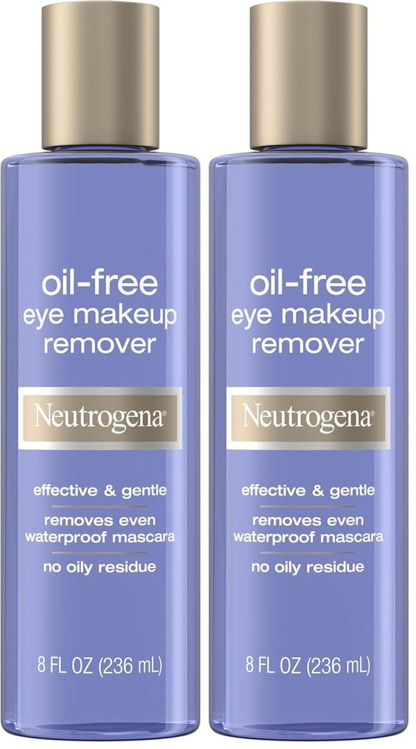 Neutrogena OilFree Eye Makeup Remover & Cleanser, Gentle & NonGreasy Makeup Remover for Waterproof Mascara, 8 fl. Oz, 2 Pack
