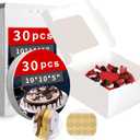 Zzrywuty White 10x10x5 Inches Cake Box with Cake Boards (60Pcs, 30Pcs Boxes and 30Pcs Boards), Bakery Boxes with Clear Window for Cake, Dessert, Cookie, Birthday, Party, Wedding