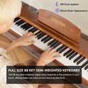 UISCOM 88 Key Digital Piano Keyboard for Beginners,Full Size Electric Piano Semi-Weighted Keyboard with Sheet Music Stand,Pedal,Headphone,Power Adapter,USB-MIDI Compatibility,Wood Grain Brown, URS25 without Stand