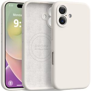Ktele Magnetic for iPhone 16 Case [Compatible with Magsafe] [Premium Silicone Satin-Smooth Touch] Slim Shockproof Anti-Scratch Microfiber Lining Case, 6.1 inch, Stone