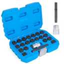 BELEY Spline Wheel Lock Lug Nuts Key Socket Automotive Wheel Anti-Theft Screws Remover Socket Keys Remover Kit (22pcs for Audi)