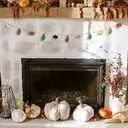 6.6ft Knit Pumpkins Garland for Fall Thanksgiving Decoration, Mini Colorful Knit Pumpkins Banner Hygge Decor for Autumn Halloween Fall Mantle Decoration, Cozy Gifts for Women(Brown)