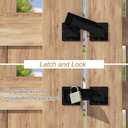 7.5" Flip Gate Latch Lock with Padlock Hole 1Pack, 4mm Heavy Duty Carbon Steel Adjustable Latch for Sliding Doors, Outdoor Gates, Wooden Fences, Barn Door, Shed, Vinyl Fence, Garage, Yard