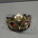 Masquerade Mask for Couple - Roman Greek Man Mask & Venetian Metal Women Mask for Masquerade Ball Mardi Gras (Gold)