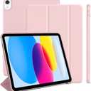 ProtUTab 10th Generation Cover for iPad, Auto Wake&Sleep 10 Case, Slim Trifold Stand Cover for iPad 10th Generation, Lightweight Smart Cover Case for iPad 10.9, Pink