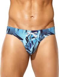 Arjen Kroos Swim Briefs for Men, Men's Swim Briefs Bikini Printed Swimwear with 3D Pouch & Drawstring, M