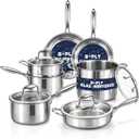 Stainless Steel Cookware Set, Full 5-Ply, 11-Piece