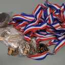 Landical Gold Silver Bronze Medals Bulk 2" Torch Award Medals with Neck Ribbon Metal Winner Awards for Adults Competitions Sports Football Basketball Tennis Events Party Tournaments Prizes