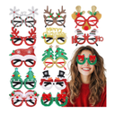 12Pcs Christmas Glasses Glitter Party Decorations Glasses Frames Cute Christmas Photo Props