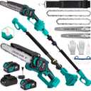 TNELTUEB 4-In-1 Cordless Pole Saw & Mini Chainsaw, 1000W Brushless Motor