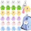 Hungdao 24 Pcs Mini Plush Keychain Bulk Cute Stuffed Animal Keychain Birthday Backpack Goodie Bag Fillers End of Year Gifts