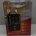 Comfort Zone Electric Portable Milkhouse Style Utility Space Heater with Adjustable Thermostat, Overheat Protection, and Safety Tip-Over Switch, Ideal for Garage or Greenhouse, 1,500W, CZ798BK (Black)