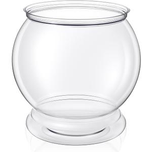 Mini Plastic Fish Bowl, 38 Oz Decorative Small Fishbowl, Round Plastic Fish Tank, Unbreakable Aquarium Fish-Bowls for Party Decorations, Centerpiece Vases, Hydroponic Planter and Home Decorations