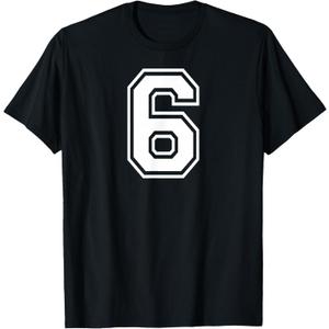 6 Number Six Team Sports Graphic Design Matching Varsity T-Shirt, XL