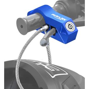 Motorcycle Locks, Brake & Helmet Lock Anti-Theft Grip Lock Combo for All Motorcycle Bike ATV Scooter with Handlebar Diameters Within 1.3-1.5 Inches (Blue)