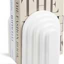 Heavy Book Ends Set of 2, Concrete Bookends for Shelves and Bookshelf Decor, Stylish and Durable Decor, Minimalist Book Ends for Shelves, Perfect for Home and Office (Arch 3)