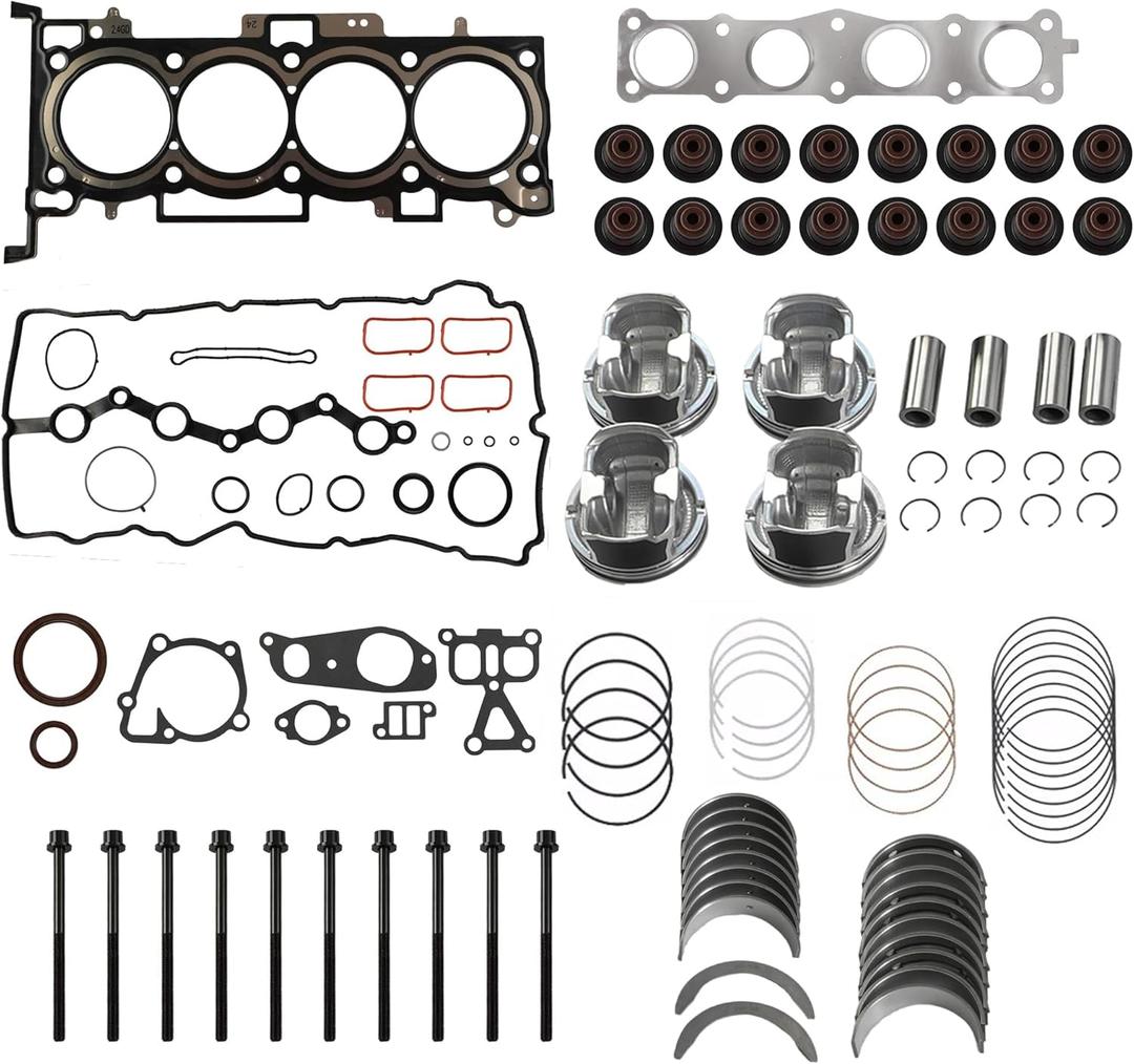 G4KJ 2.4L Engine Rebuild Overhaul Gasket Kit & Pistons Replacement fit for Hyundai KIA Optima Tucson Sorento Sportage 2011-2020 GDI 23410-2G500