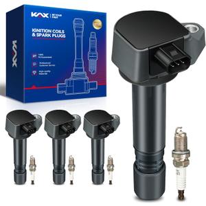 KAX Set of 4 UF582 Ignition Coil Pack and 5266 Iridium Spark Plug, Fit for Honda Civic L4 1.8L Petrol 2006 2007 2008 2009 2010 2011, Replace# 30520RNAA01, 9807B561BW