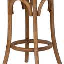 Linon Bronwyn Natural Rattan Seat Bentwood Backless Counter Stool