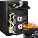 2.6 CUB Depository Drop Safe Fireproof, Front Drop Slot Lock Box with Digital Combination and Anti-Fishing, Silent Deposit Safe Box, Security Money Safe for Cash Slips Expense Business Office Home