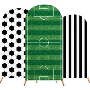 3 Pcs Soccer Arch Backdrop Stand Cover 4ft, 5ft, 6ft Spandex Fitted Sports Theme Birthday Arch Cover Photo Background Props for Birthday Party Decoration