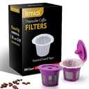 Irmidi 400 Count Disposable Paper Filter with 2 Pack Reusable K Cups Coffee Pods,Compatible with Keurig 2.0 and 1.0 Coffee Maker