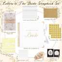 Wedding Guest Book Letters to The Bride Scrapbook Wedding Memory Book Bridal DIY Blank Paper Scrapbook Photo Album Guest Sign with Pearl Stickers(12 x 12 Inch,Classic,White)