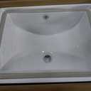 Undermount Bathroom Sink - 18''x14'' White Rectangle Bathroom Sink Porcelain Ceramic Sink Vanity Basin Lavatory Sink Rectangular Vessel Sink, LOF-BS1814