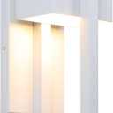 LamQee Outdoor Wall Lights Modern Exterior Lighting Fixtures, 3000K Integrated LED Outdoor Wall Sconce Lighting, Matte White Outside Wall Mount Lights for House Front Door Porch Garage Patio 1 Pack