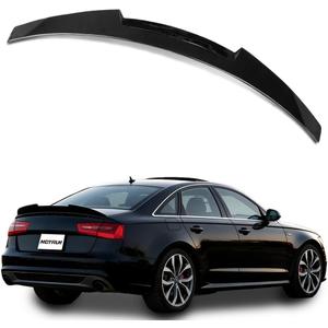 ABS Rear Spoiler Wings Compatible with Au-di A6 S6 C7 2012 2013 2014 2015 2016 2017 2018, [Glossy Black Style] Rear Trunk Spoiler Lip Tail Wing Rear Trunk Lid