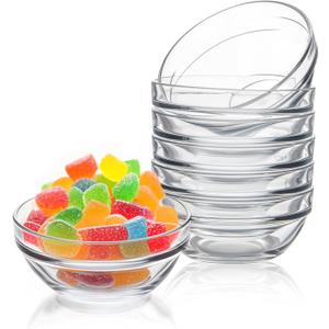 Farielyn-X 3.5in 4oz Small Glass Bowls, Mini Glass Containers, Ramekins, Prep, Pinch Bowl, Stackable Condiment Containers, for Prep, Dips, Nuts, Snacks, Candy Meal Prep Bowls, Dessert Bowls
