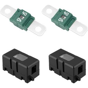 2PCS 40Amp Car AMI/Midi Fuse Holder Kit, High Current Bolt-on Fuse with Cover, Automotive Replacement Accessories, Universal for Buses Truck Construction Vehicles