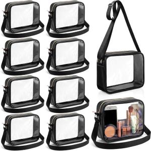 Abbylike 5/10/20 Pcs Clear Crossbody Bag Bulk Stadium Bag Adjustable Strap Transparent Purse for Women Concert Sport Event