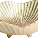 Large Decorative Bowl decor, Scalloped Pedestal Bowls,Modern Home Decor,Ruffle Decor,Stylish Key Bowl for Entry Table,Decorative Fruit Bowl for Kitchen Counter, Golden
