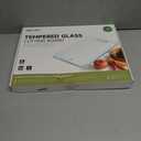 Glass Cutting Board,16"x12" Non Toxic Tempered Glass Chopping Board for Kitchen with Non-Slip Feet, House Warming Gift for New Home, Gifts for Women, Christmas Gift for Mom - White (White-Glossy Finish)