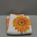 EVENHUG 100% Cotton Quilt Queen Size Orange Sunflower Bedding Set Floral Lightweight Quilt Reversible Coverlet Bedspread with 2 Pillow Shams All Seasons 3 Pieces (92"x96")