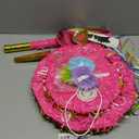 Pink Unicorn Pinata with Stick and Stickers