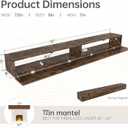 FINOSEN 72inch Fireplace Mantel Shelf with Hidden Storage MDF Wood Wall-Mounted Shelf, Farmhouse Floating Mantel for Fireplace or Living Room, DIY Assembly Required,Brown (72Lx8Dx7H)