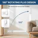Electrical Outlet Extender with 2 AC Outlets, 2 USB-A, 1 Type-C, Rotates 180, Extends 22"-34", Access Hard-to-Reach Outlets for Bedroom Office Behind Couches Nightstands Desks Sofa