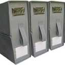 4 Pack Foldable Bed Sheet Set Organizer With Handle, Linen Closet Storage For Blankets, Duvet Covers, With Window And Label, Organizing Bedding, Queen & King Size, Gray