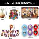 42pcs Dsney Coco Birthday Party Supplies -Included Banner, cupcake toppers , backdrop and Balloons Banner for Coco Cartoon Themed Party Decorations