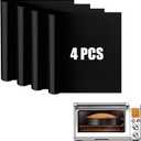 Air Fryer Oven Liners Compatible with Breville Smart Oven Air Fryer Pro BOV845BSS, 4 PCS Non-Stick Oven Liners for Bottom of Oven, Accessories for Breville Toaster Reusable Baking Mat