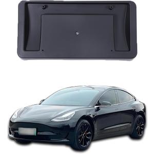 License Plate Frame Bracket for Tesla Model 3 2018-2021 / Model Y 2020-2024,Front Bumper License Plate Holder Mount Adapter Relocation Kit Accessories Replacement for TA1068101/109682900G
