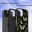 Compatible with iPhone 14 Plus Case, Hybrid 2-Layer Case Shockproof Anti-Scratch for Girl Women Boy Men, Moonlit Moth for iPhone 14 Plus