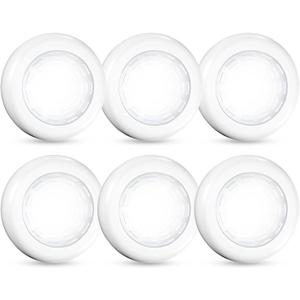 Tap Light 6 Pack Portable LED Puck Touch Night Lights - Battery Operated Under Cabinet Lighting for Kitchen, Closet, Classroom, Indoor & Outdoor