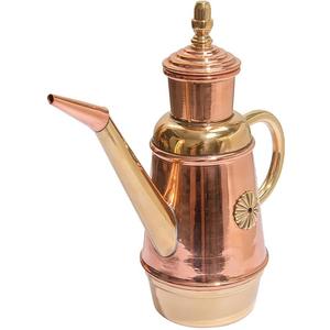 ikasus Olive Oil Dispenser Bottle, Retro Classic European Handmade Copper Oil Pot, Drip Free/Everyday-use Oil Vinegar Cruet, for Kitchen Restaurant Pizza Shop and Bakery, Gold, 450ML