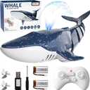 2.4Ghz Remote Control Whale Shark Toys for Boys Kids, 1:18 Scale High Simulation Whale Shark for Pool, Electric RC Shark Fish Toys with Light & Spray Water Function for 4 5 6 7 8 9 Year old's Kid
